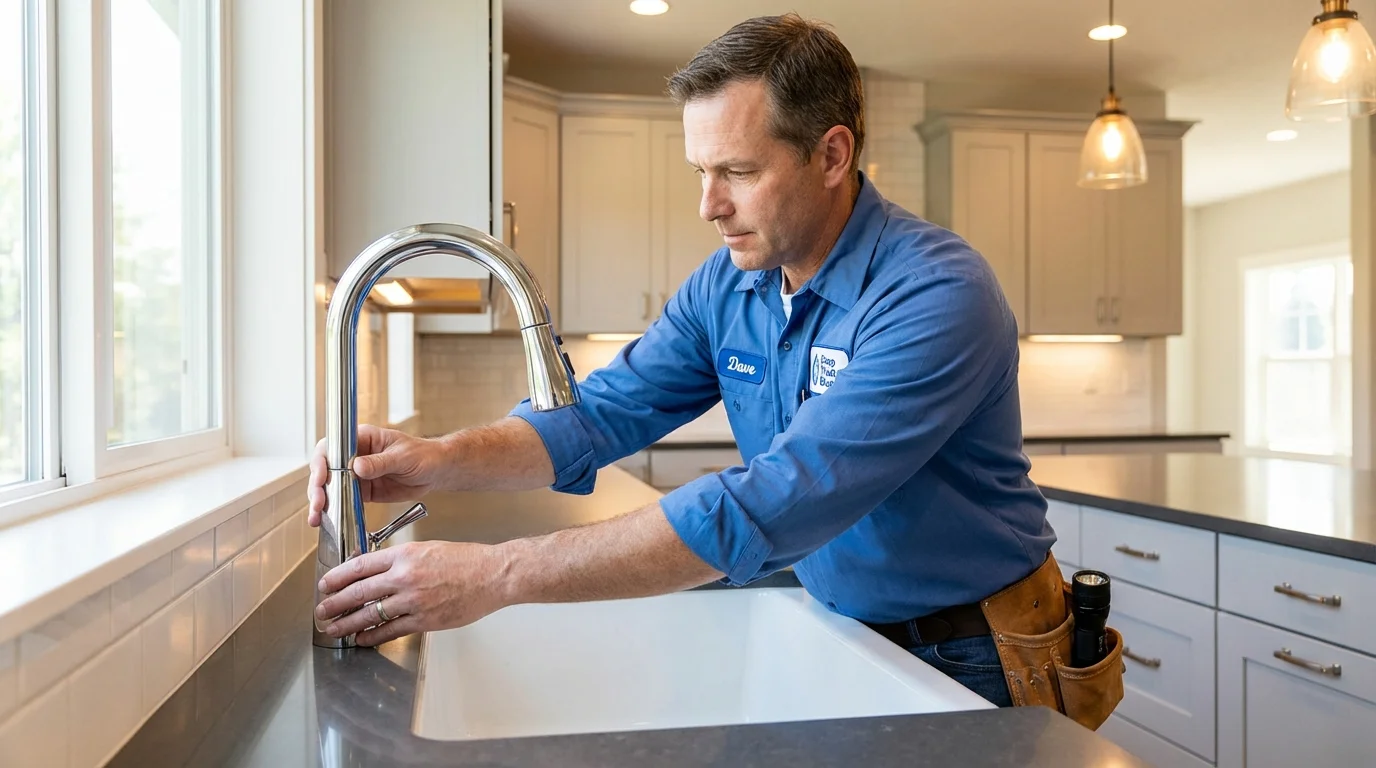 Kitchen faucet installation by Johns Plumbing LLC in Dunstable